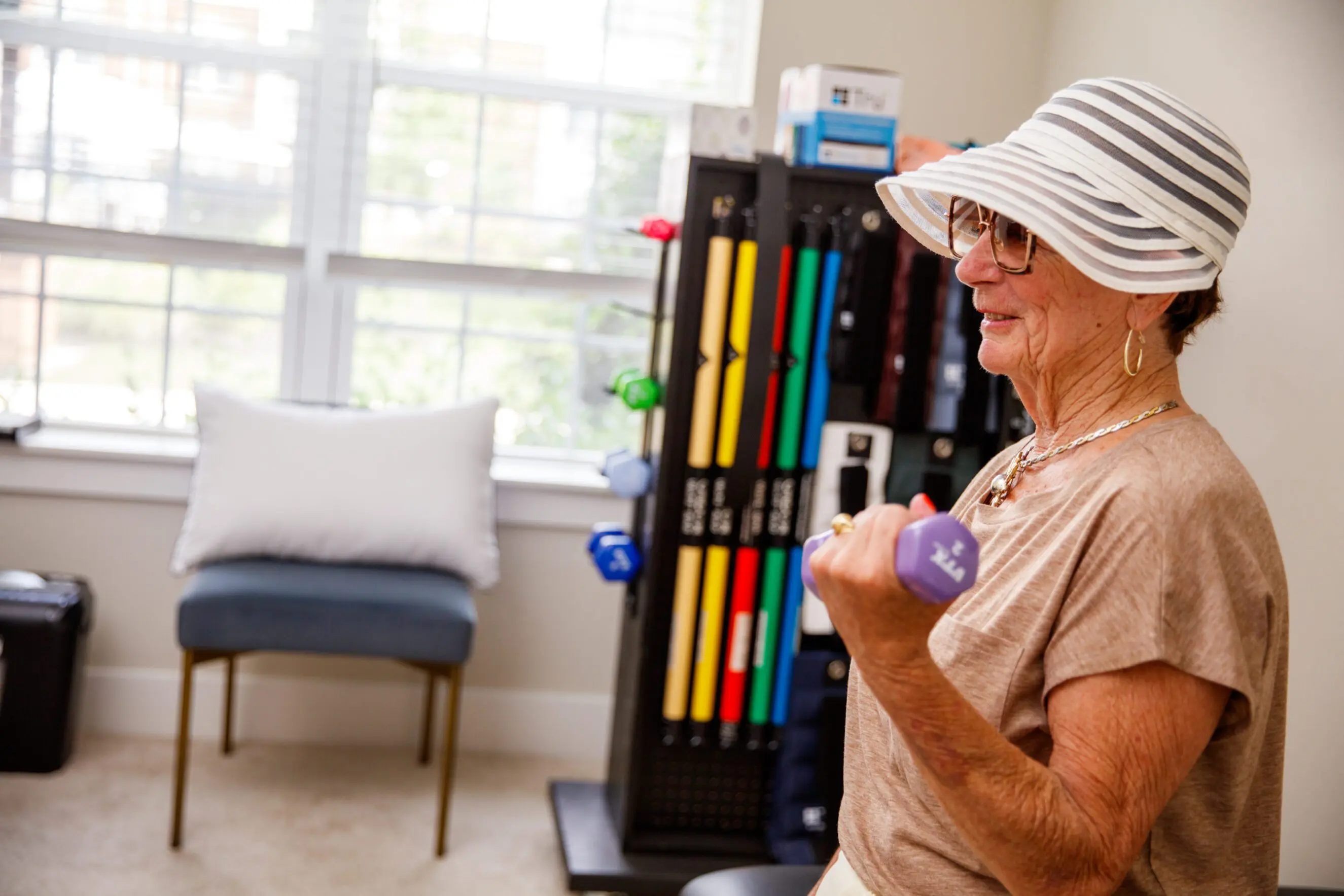 A person in a senior retirement facility in Fredericksburg, VA