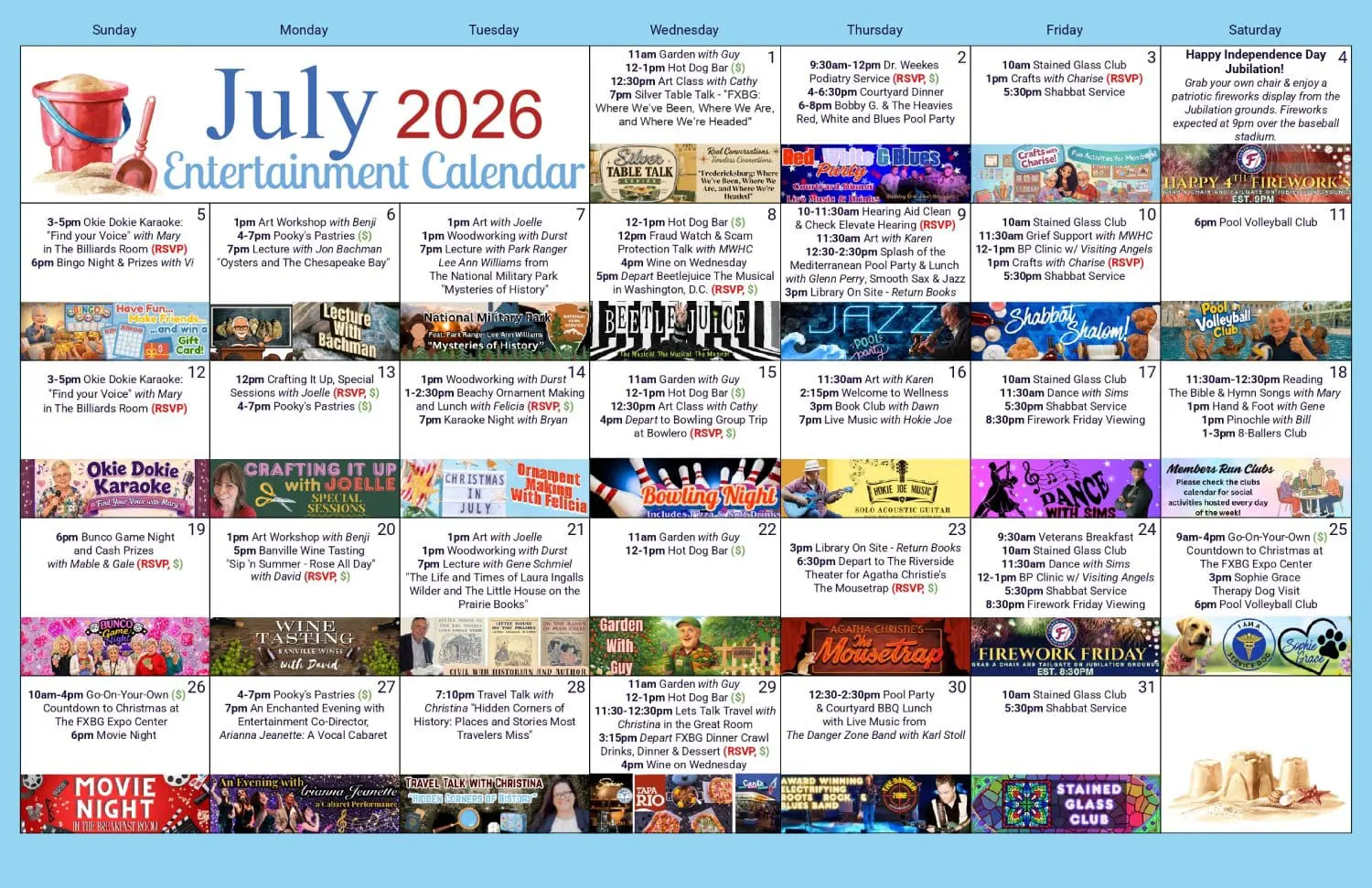 July Events Calendar